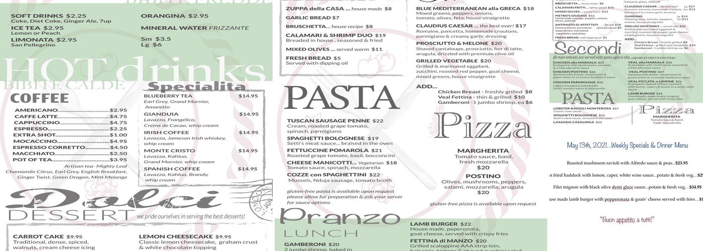 Café Postino Menu