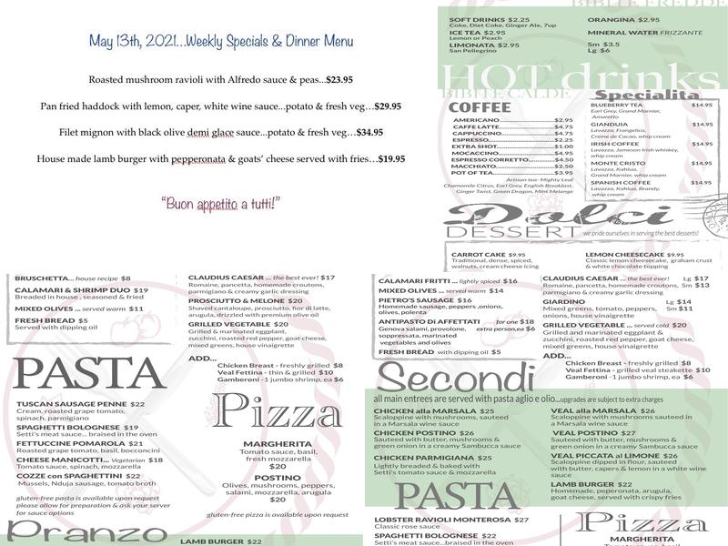 Café Postino Menu
