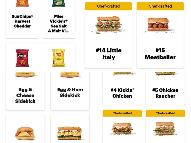 Subway Menu