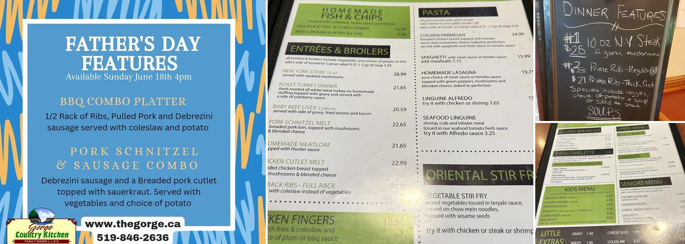 Gorge Country Kitchen Menu