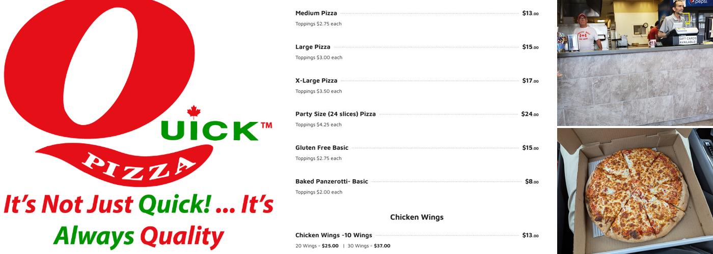 Quick Pizza Menu