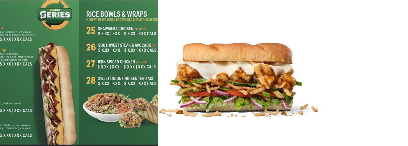 Subway Menu