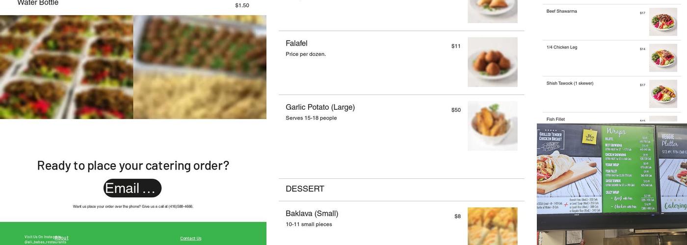 Ali Baba's Middle Eastern Cuisine Menu