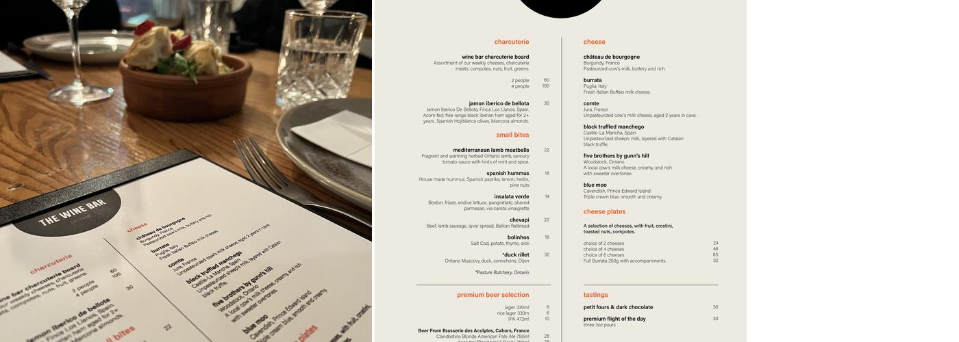 The Wine Bar Menu
