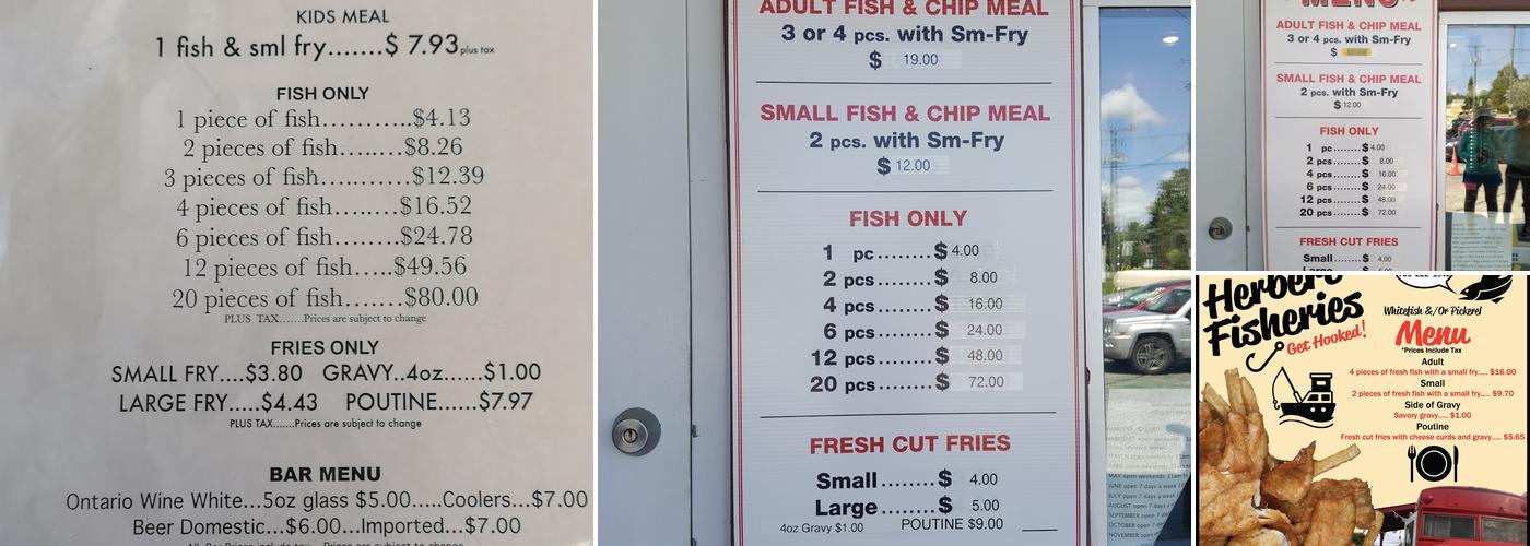 Herbert Fisheries Menu
