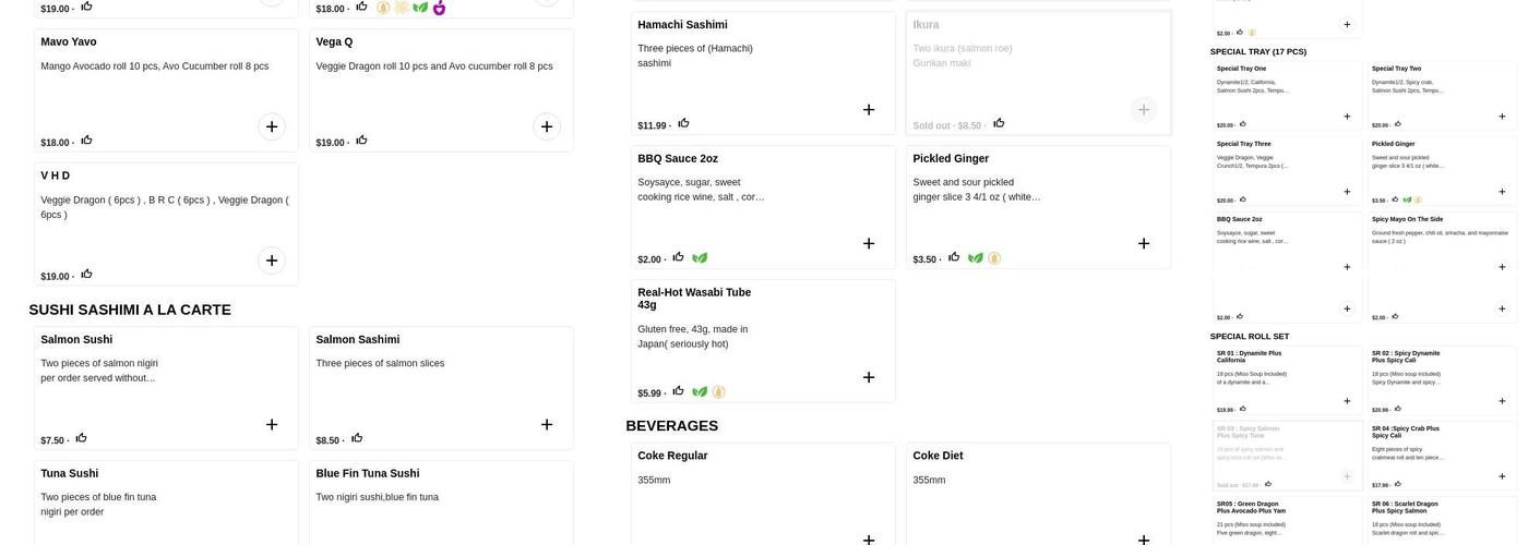 POKE SUSHI Takeout Menu