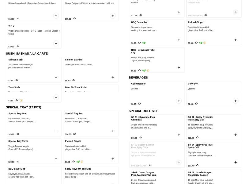 POKE SUSHI Takeout Menu