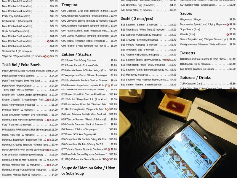 Sushi Beaumont-Sushi BMT Menu