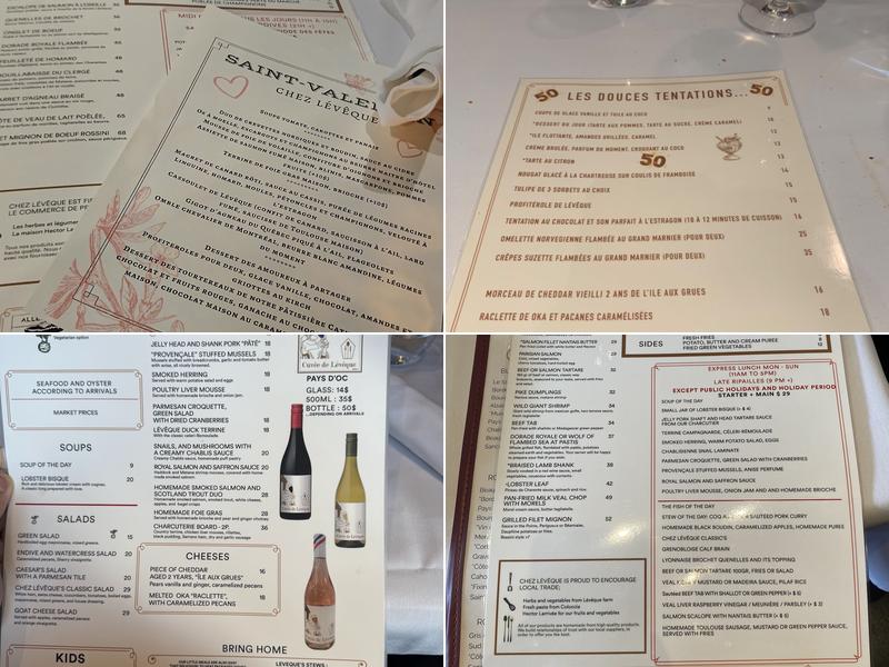 Chez Leveque Menu
