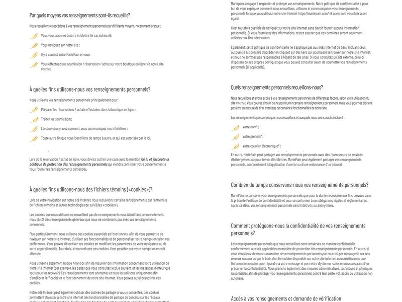 Boulangerie MariePain (Pointe-aux-Trembles) Menu