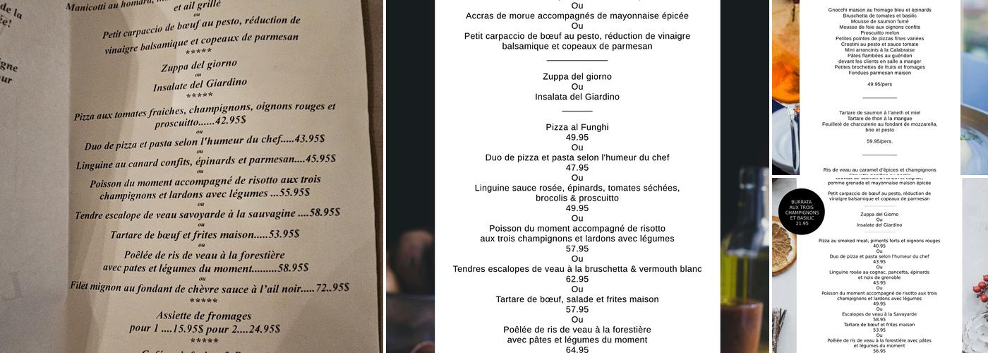 Restaurant Trattoria La Scala Menu