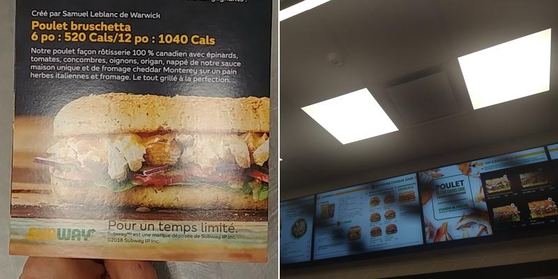 Subway Menu