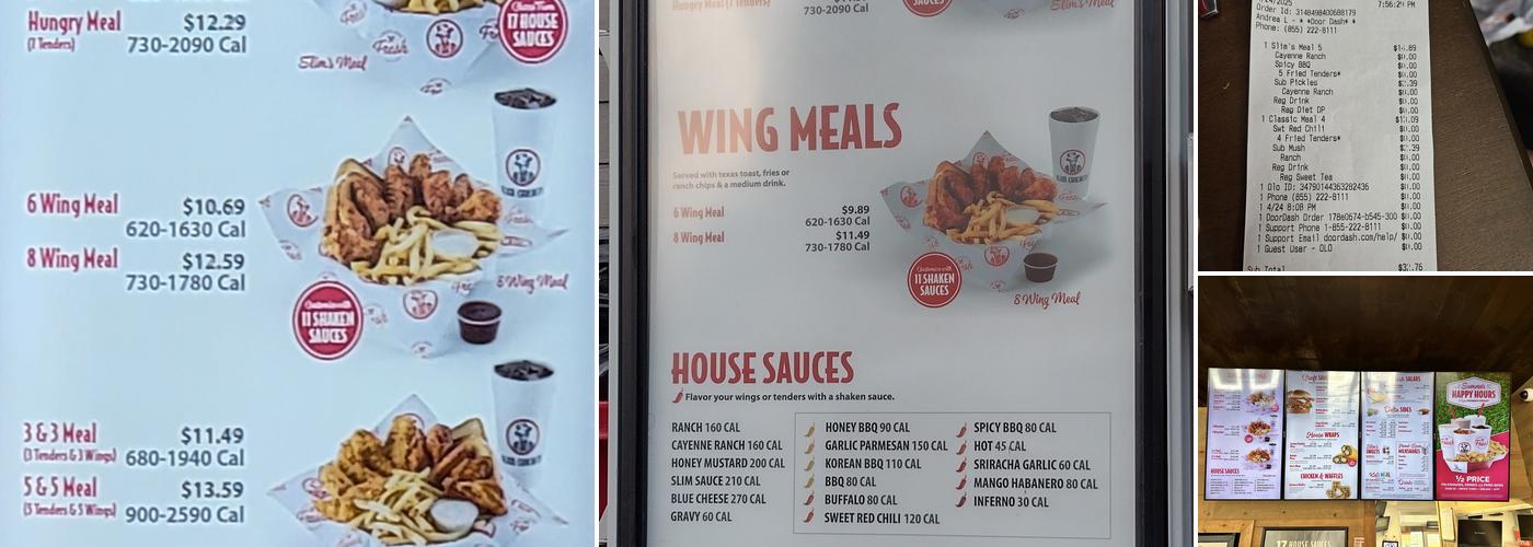 Slim Chickens Menu