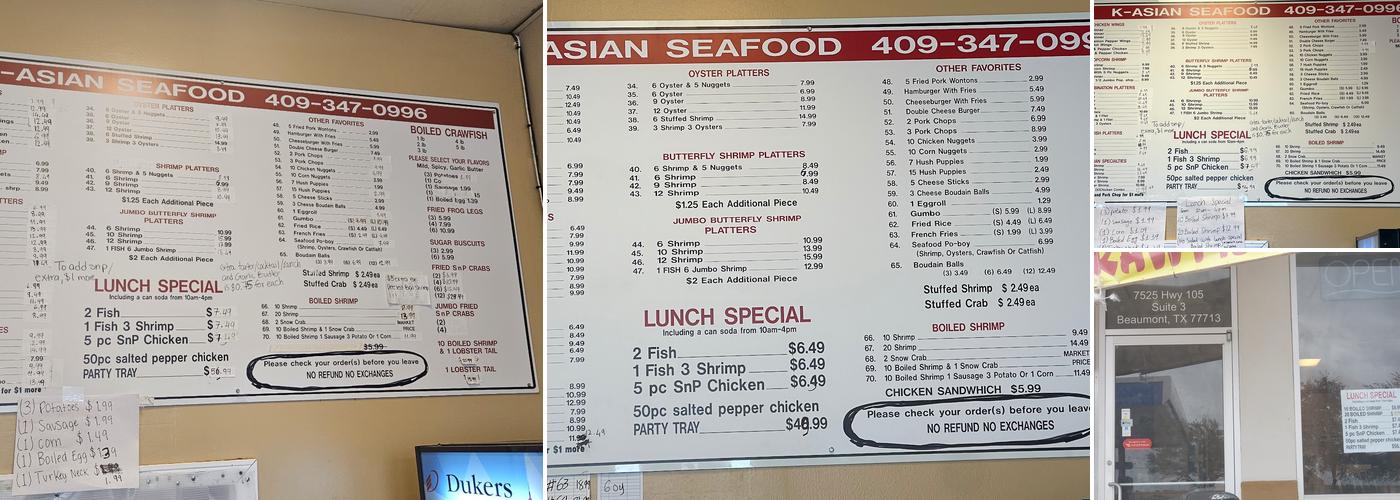 K Asian Kitchen Menu