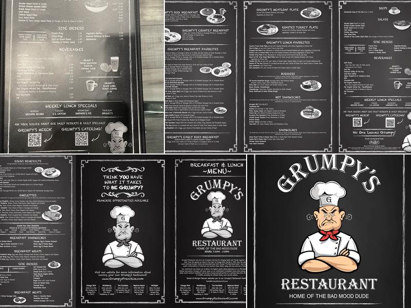 Grumpy's Restaurant Menu