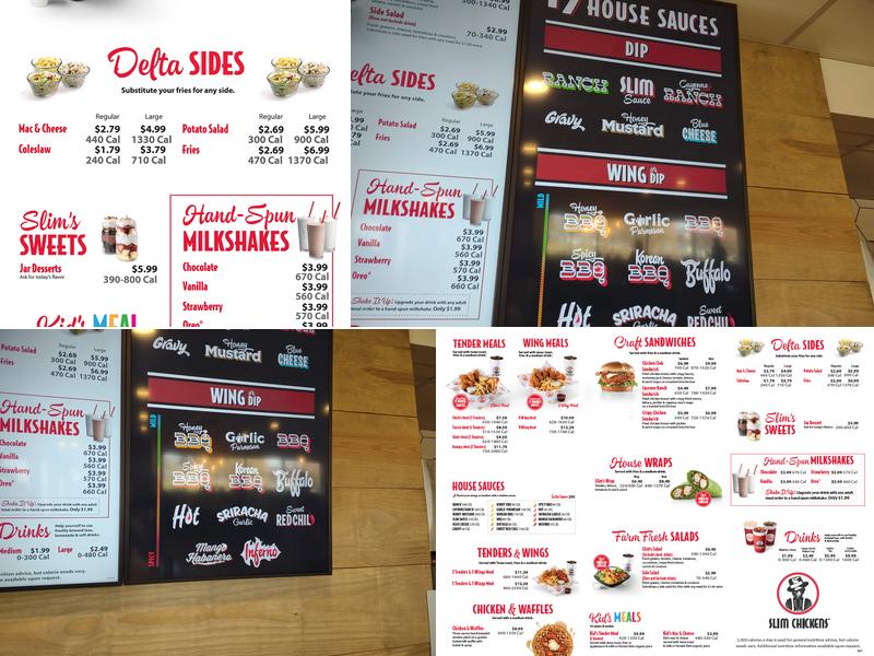 Slim Chickens Menu