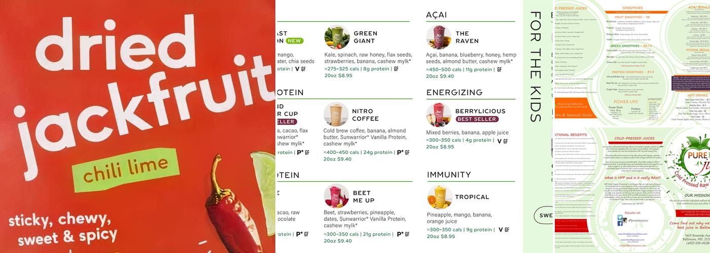 Pure Raw Juice - Cockeysville & Timonium Menu