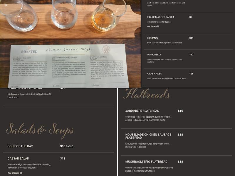 Grafted Whiskey & Wine Bar Menu