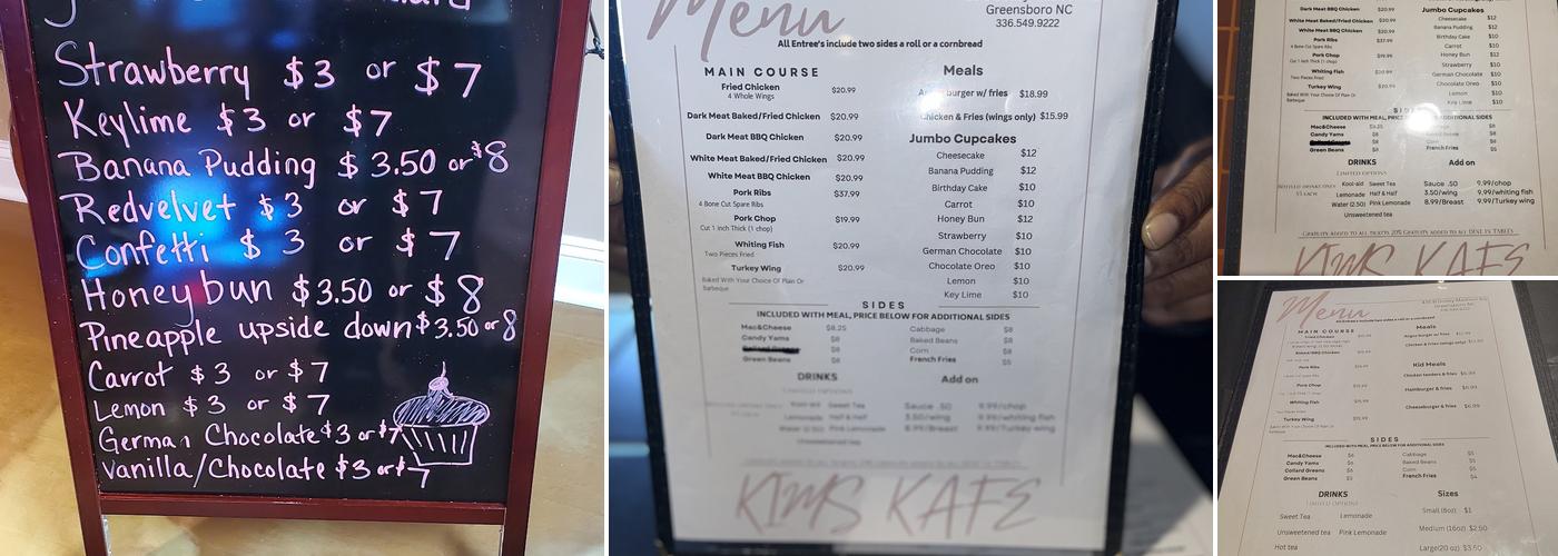Kims Kafe Menu