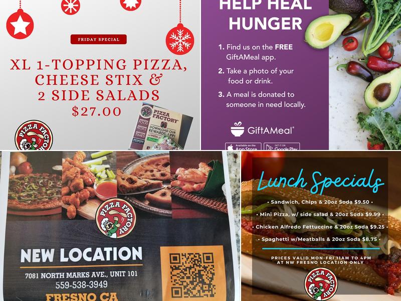 Pizza Factory Menu