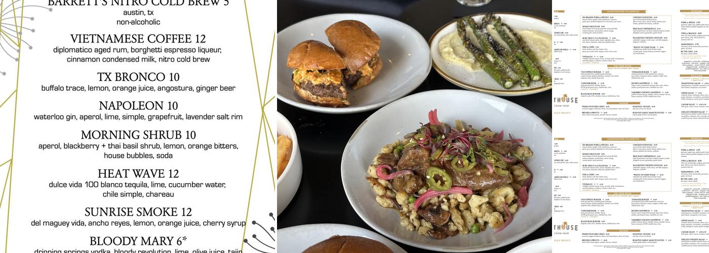 Oasthouse Kitchen + Bar Menu