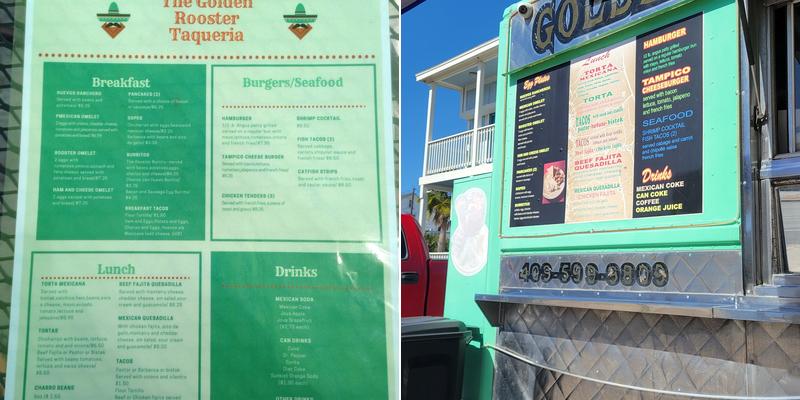 Golden Rooster Taqueria Menu