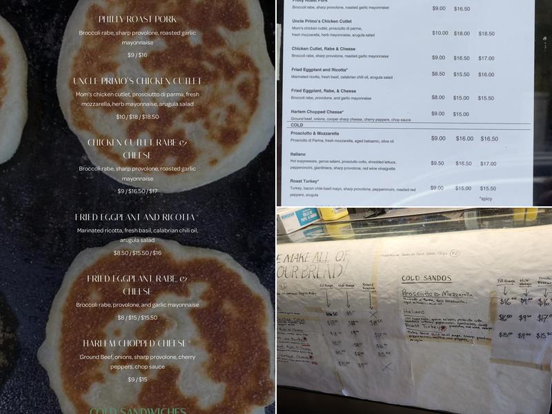 Ideal's Sandwich and Grocery Menu