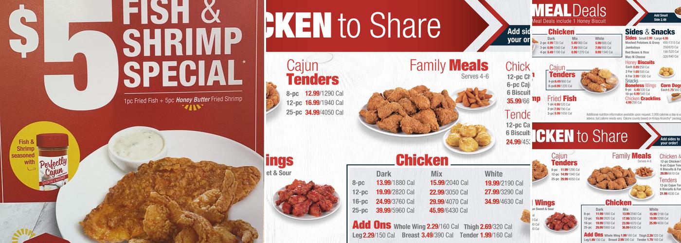 Krispy Krunchy Chicken Menu