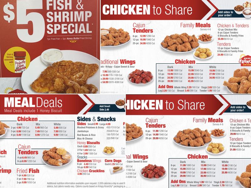 Krispy Krunchy Chicken Menu