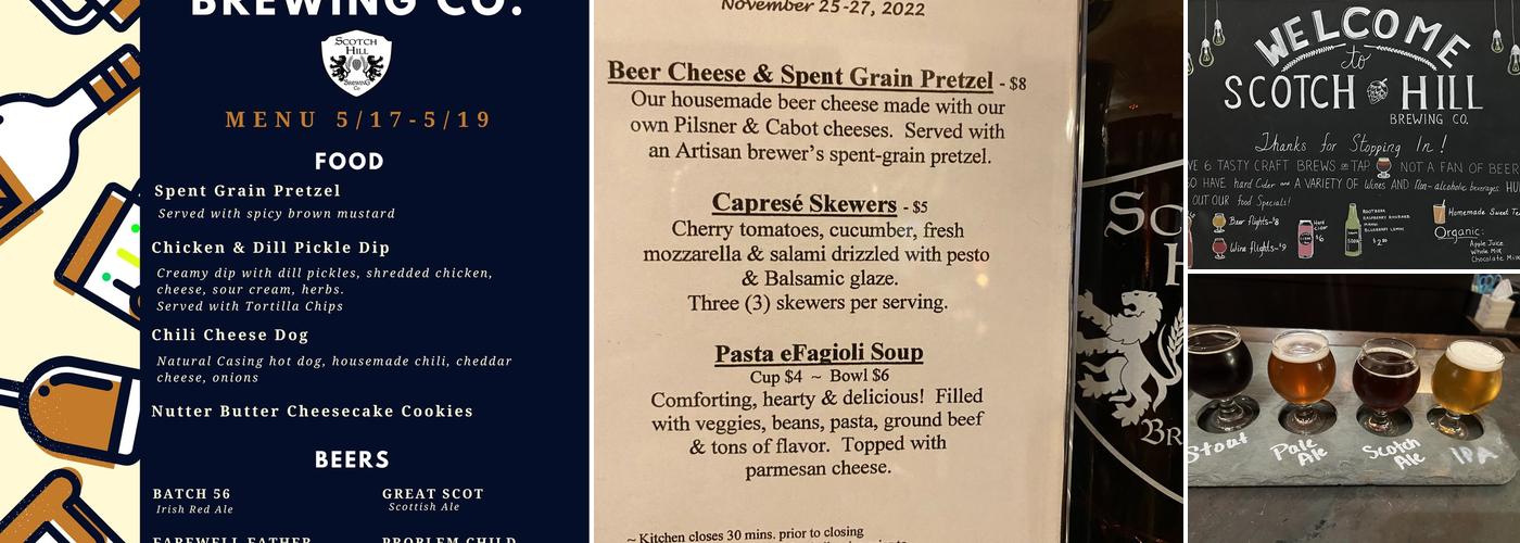 Scotch Hill Brewery Menu