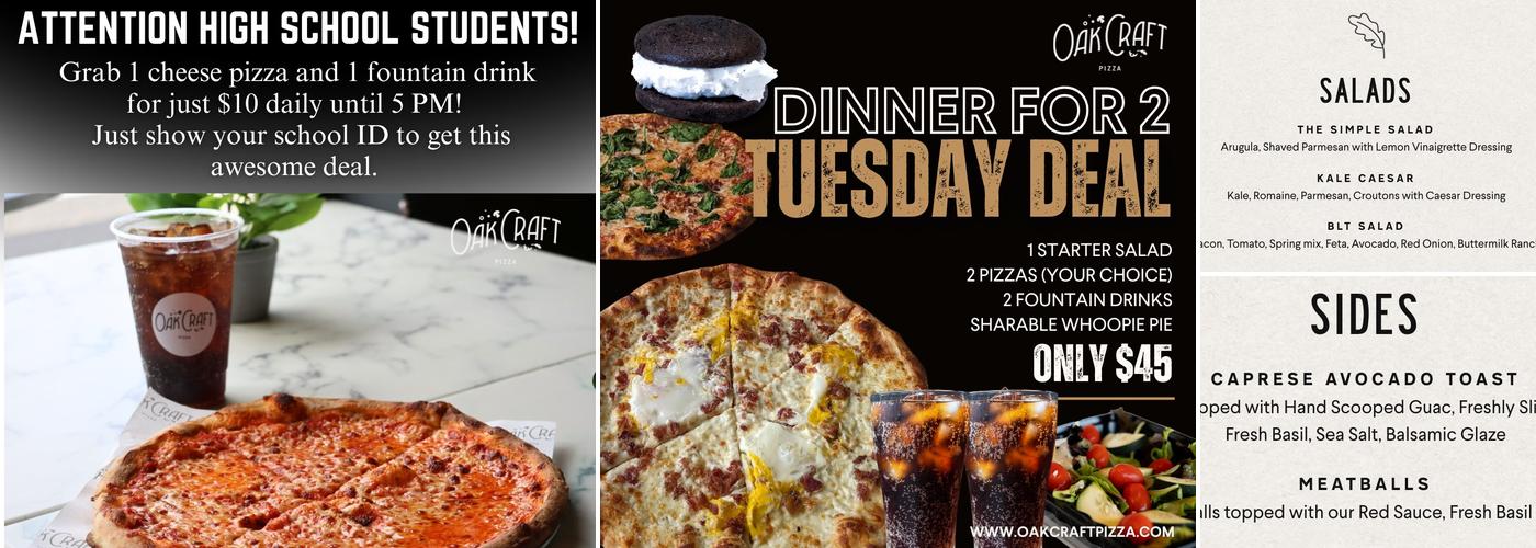 OakCraft Pizza Menu