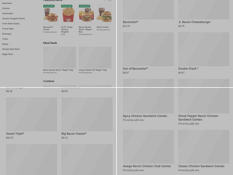 Wendy's Menu