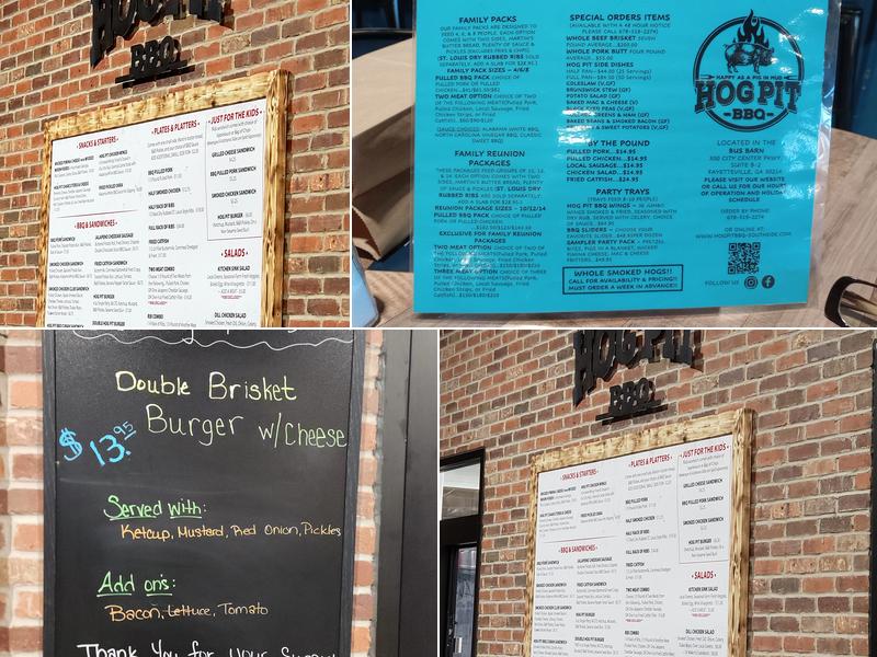 Hog Pit BBQ Menu