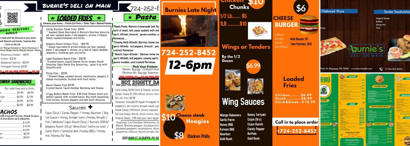 Burnie's Deli on Main Menu