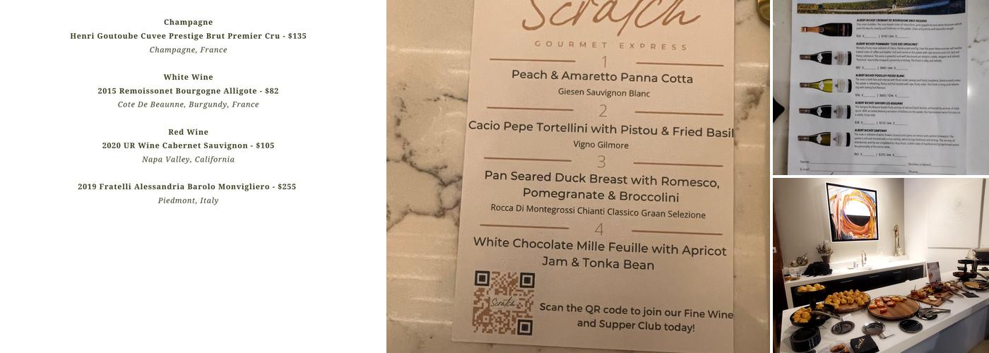 Scratch Gourmet Kitchen Menu