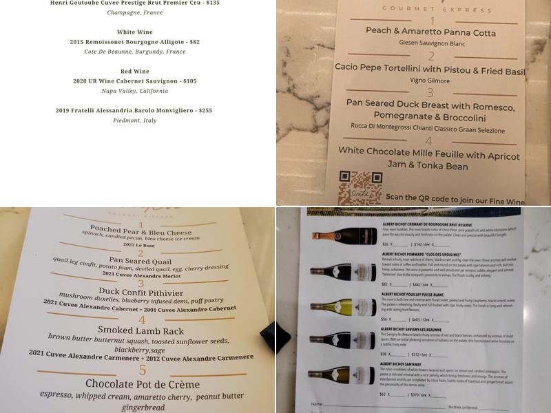 Scratch Gourmet Kitchen Menu