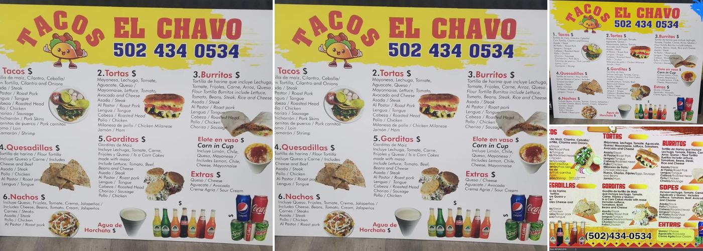 Tacos El Chavo Menu