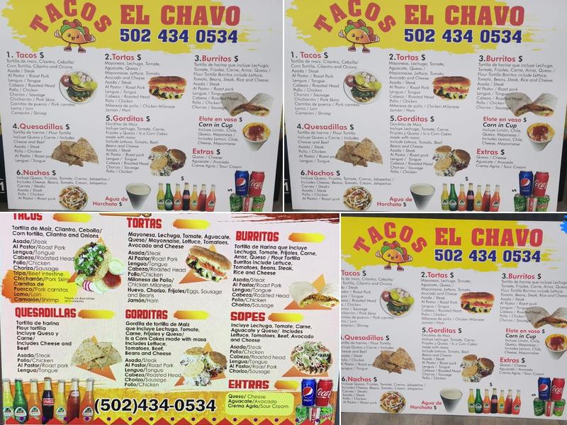 Tacos El Chavo Menu