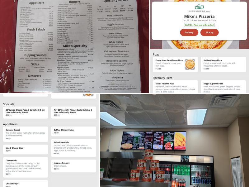Mike's Pizzeria Menu