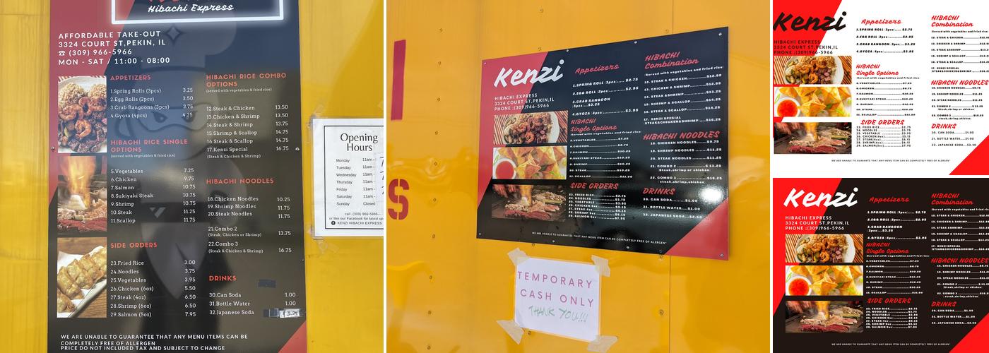 Kenzi Hibachi Express Menu
