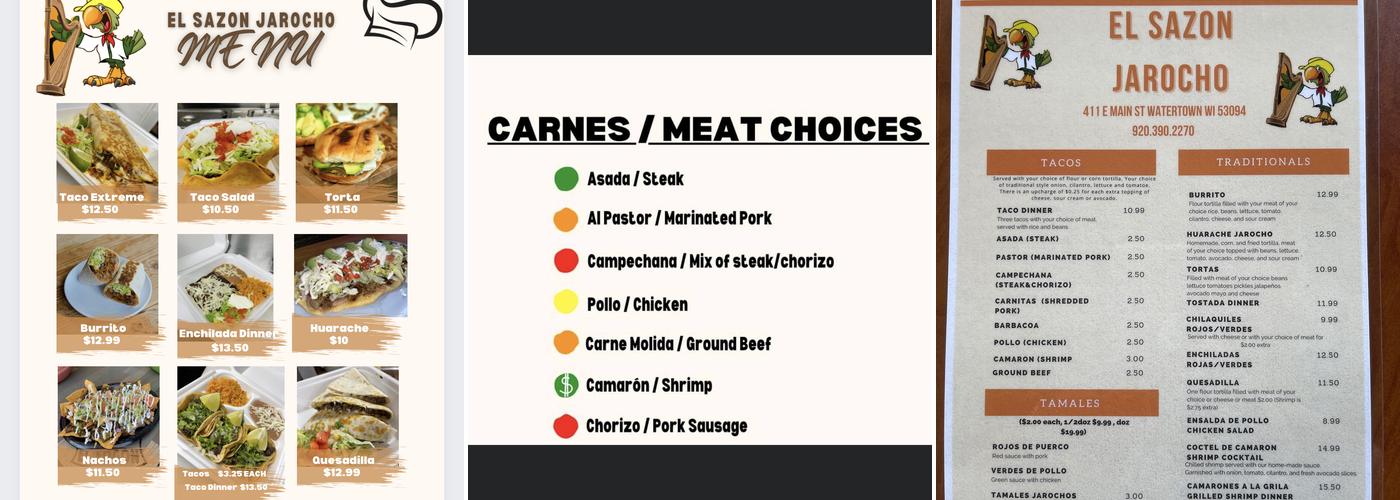 El Sazon Jarocho Taco Truck Menu