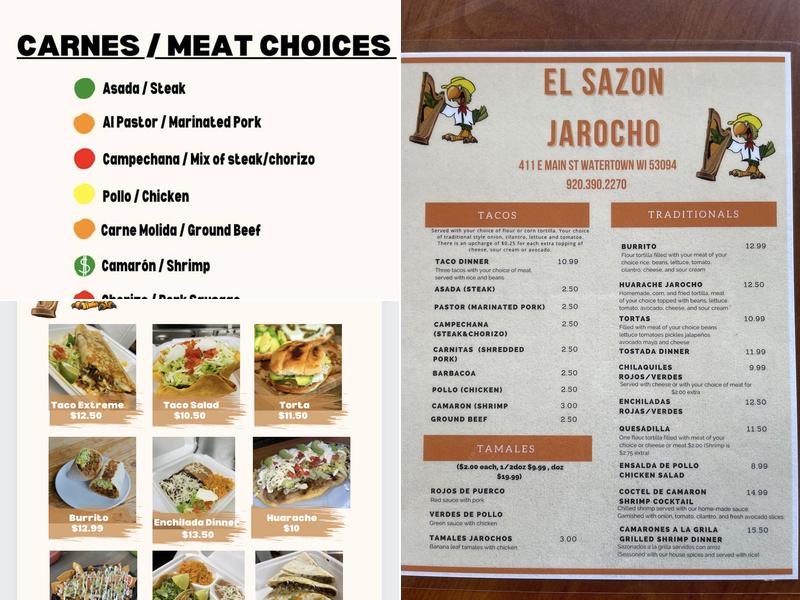 El Sazon Jarocho Taco Truck Menu