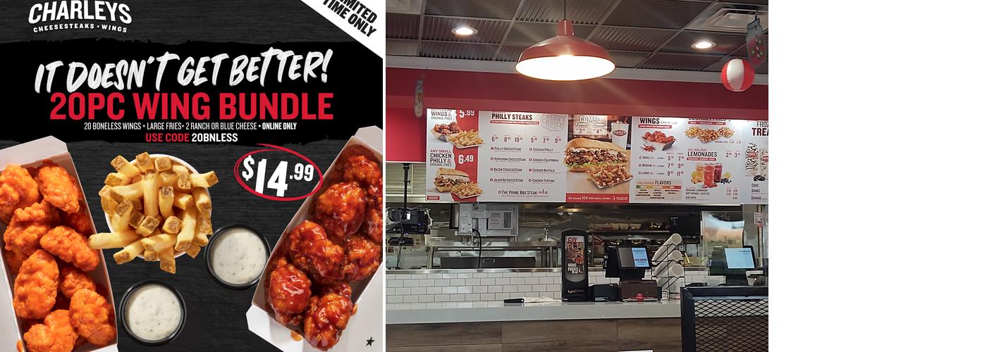 Charleys Cheesesteaks and Wings Menu