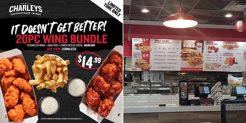 Charleys Cheesesteaks and Wings Menu