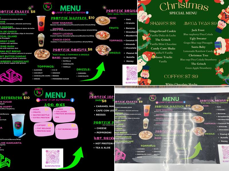 Livin’ It Up Nutrition Menu