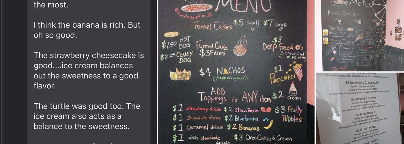 Funnel Cake Spot Menu