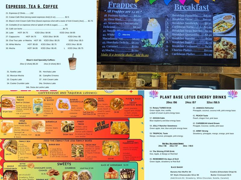 Blaze Coffeehouse & Taqueria Menu