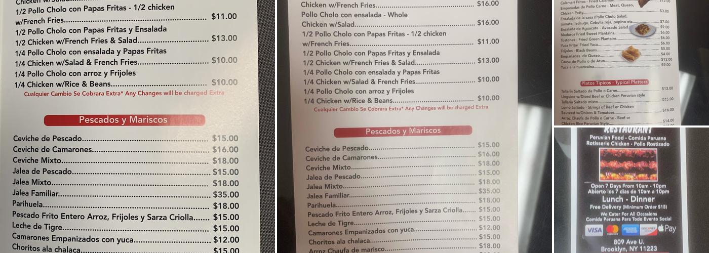 EL POLLO CHHOLO Menu