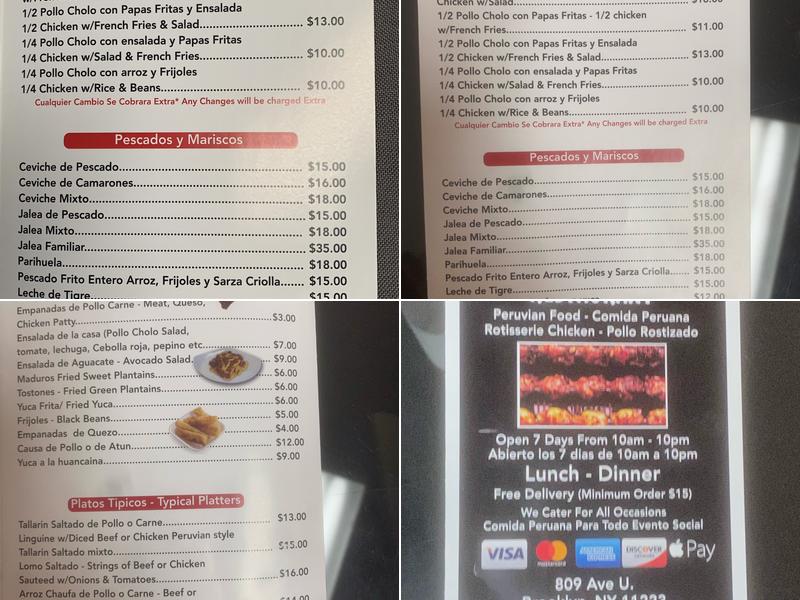 EL POLLO CHHOLO Menu