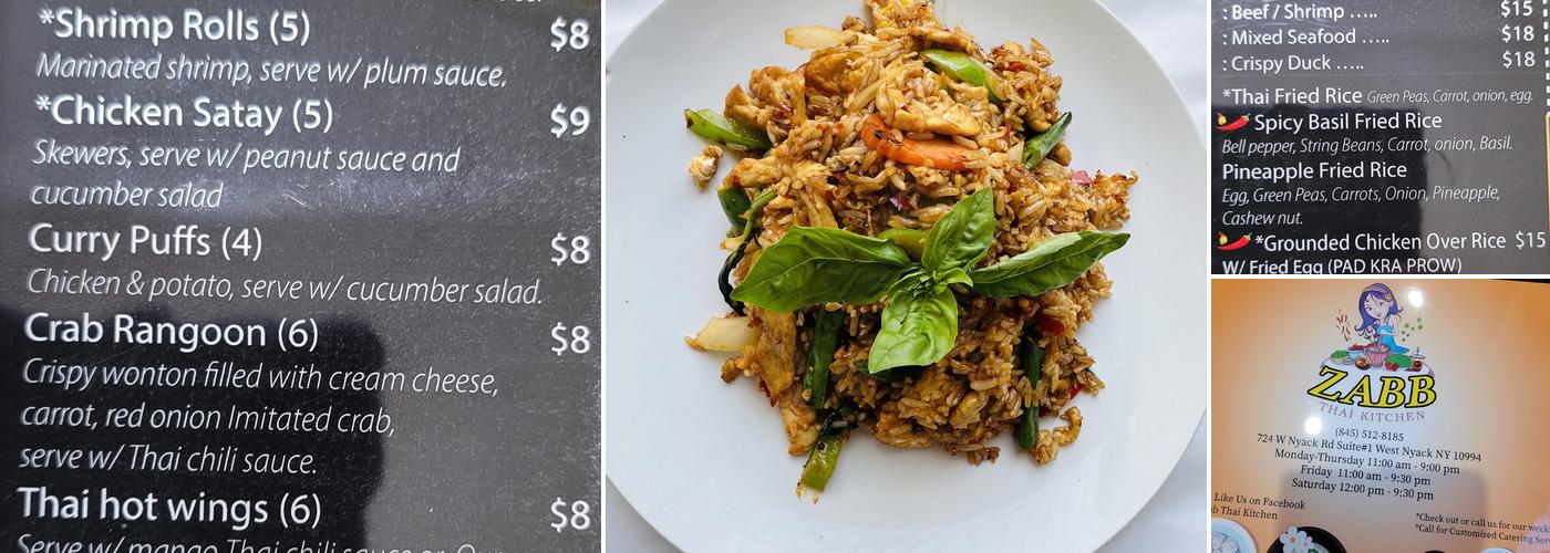 Zabb Thai Kitchen Menu